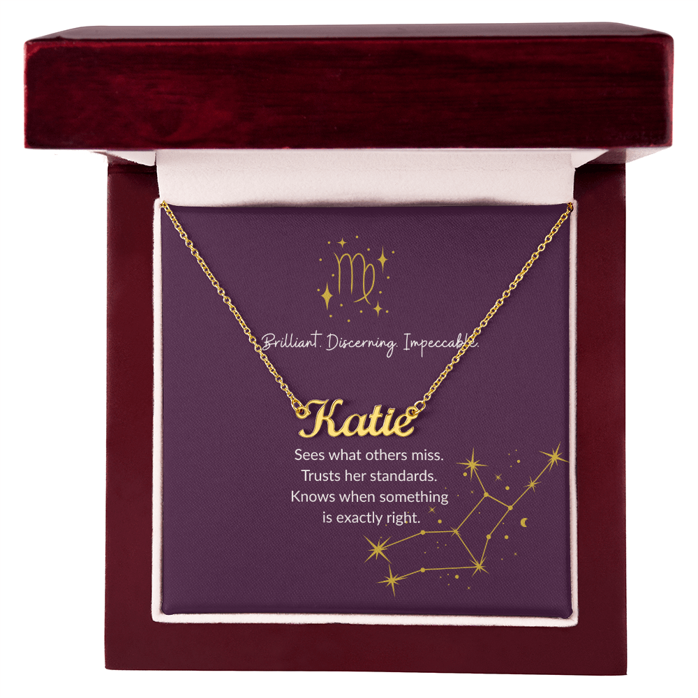 Virgo Zodiac Name Necklace