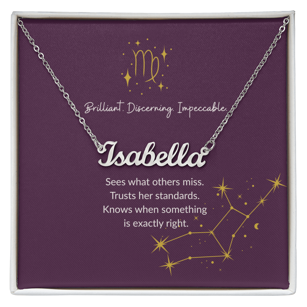 Virgo Zodiac Name Necklace