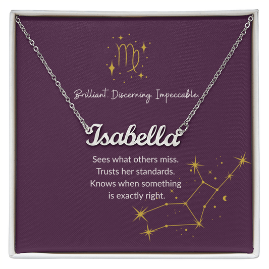 Virgo Zodiac Name Necklace