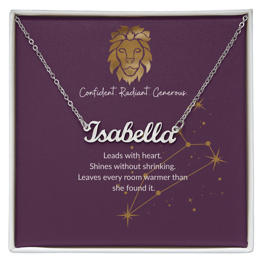 Leo Zodiac Name Necklace