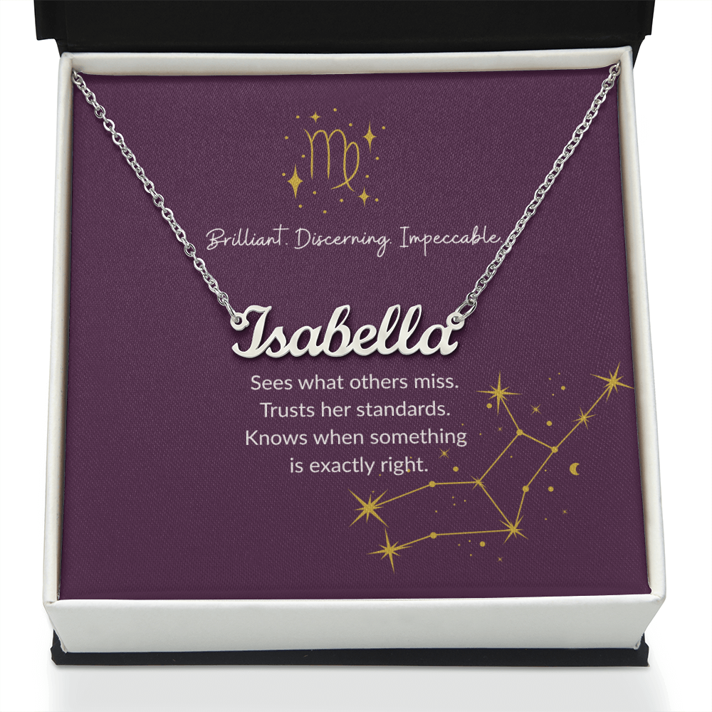 Virgo Zodiac Name Necklace