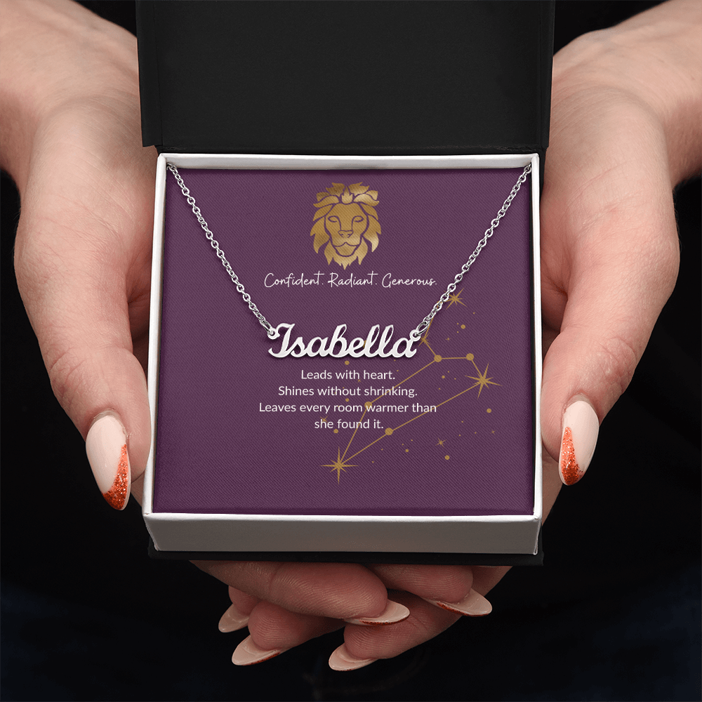 Leo Zodiac Name Necklace