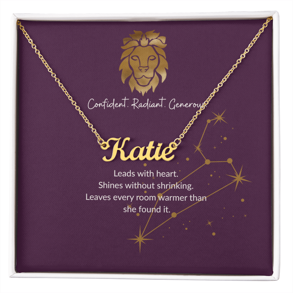 Leo Zodiac Name Necklace