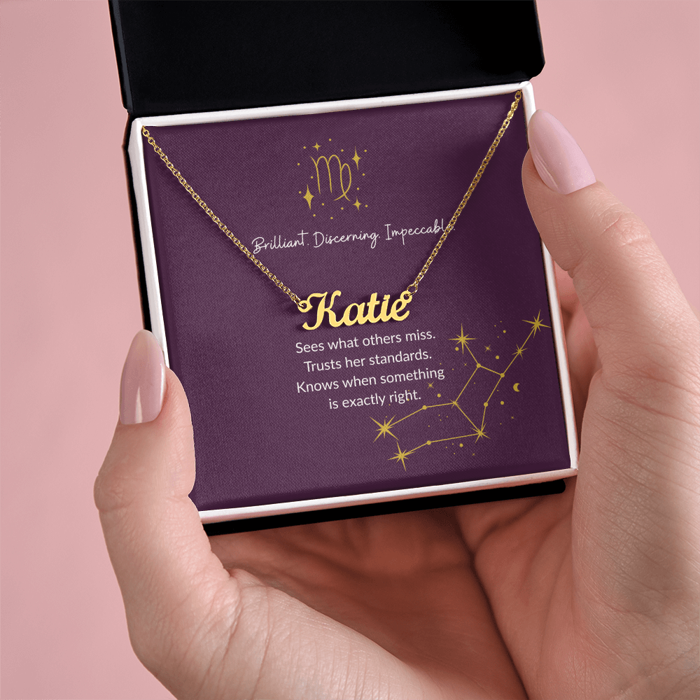 Virgo Zodiac Name Necklace