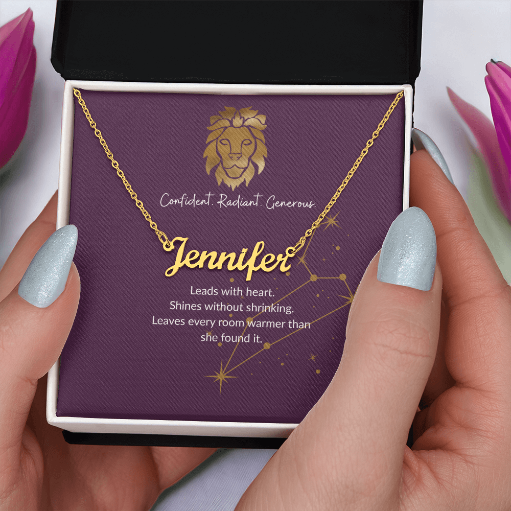 Leo Zodiac Name Necklace