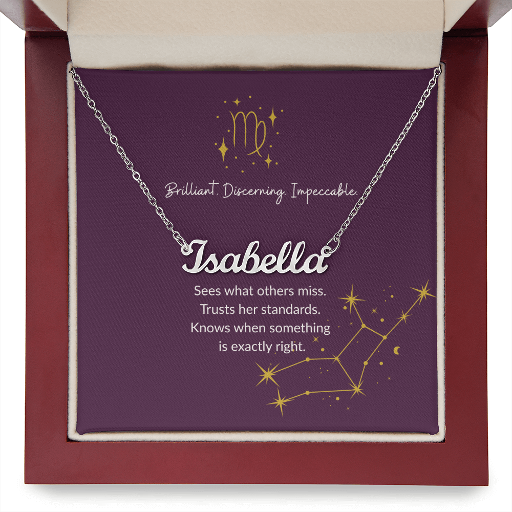 Virgo Zodiac Name Necklace