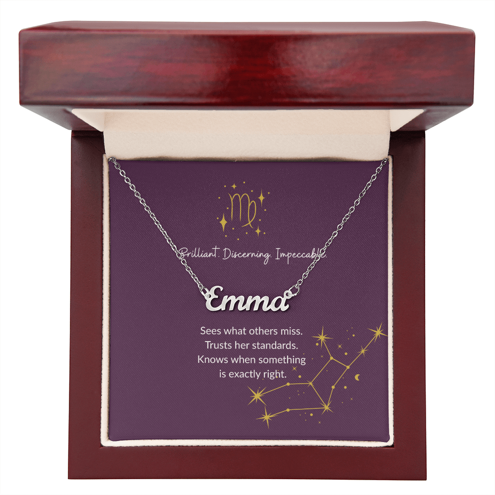 Virgo Zodiac Name Necklace