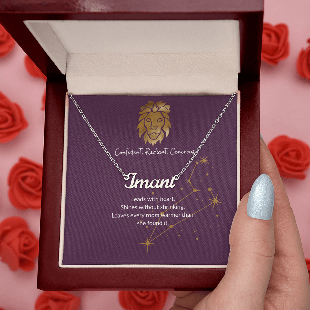 Leo Zodiac Name Necklace
