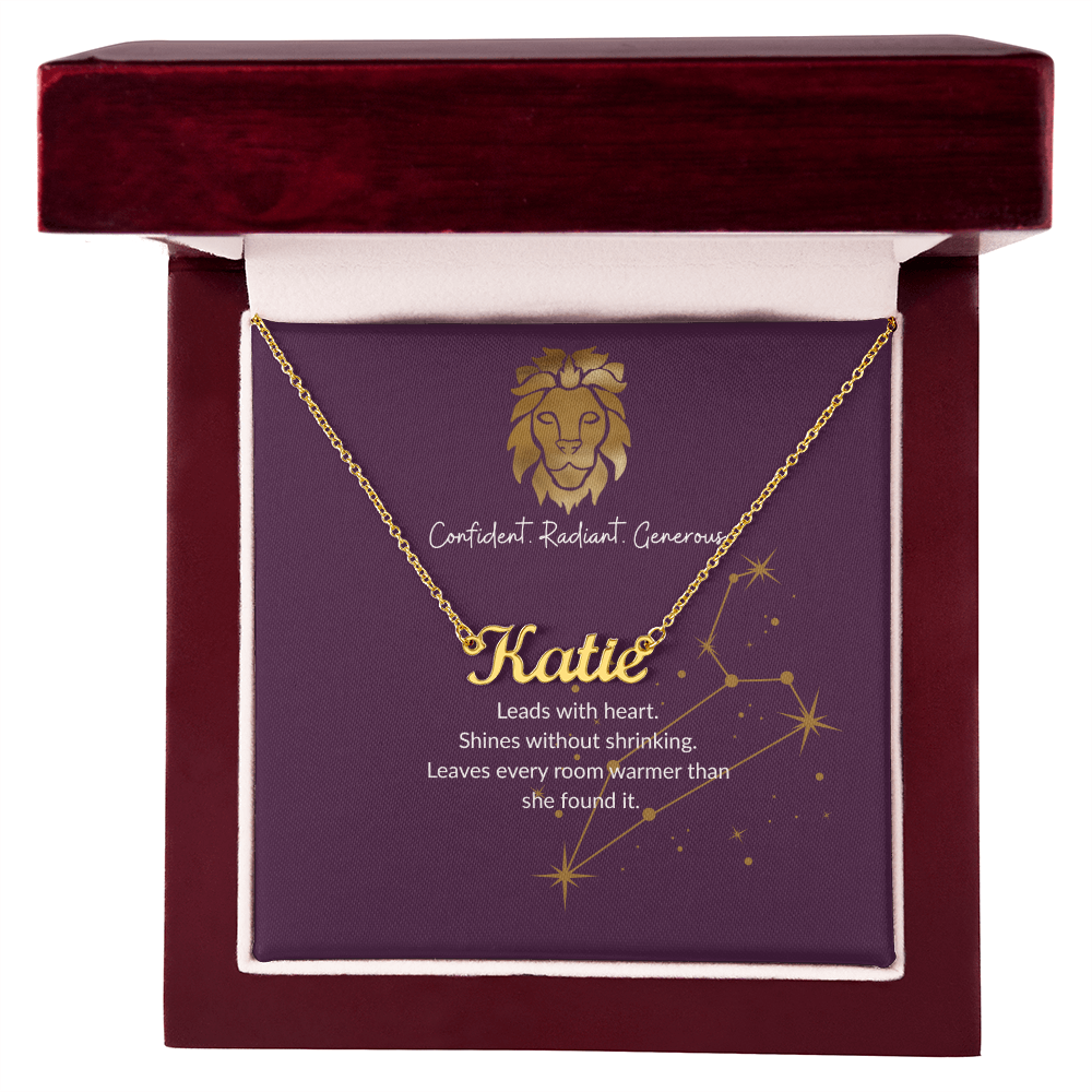Leo Zodiac Name Necklace